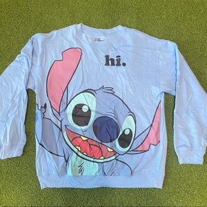 Disney Blue Stitch Long Sleeve Shirt Size Medium
